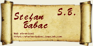Stefan Babac vizit kartica